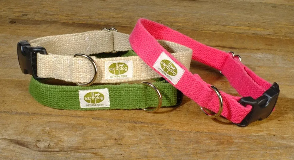 100% Hemp Solid Adjustable Collars - 6 Colors