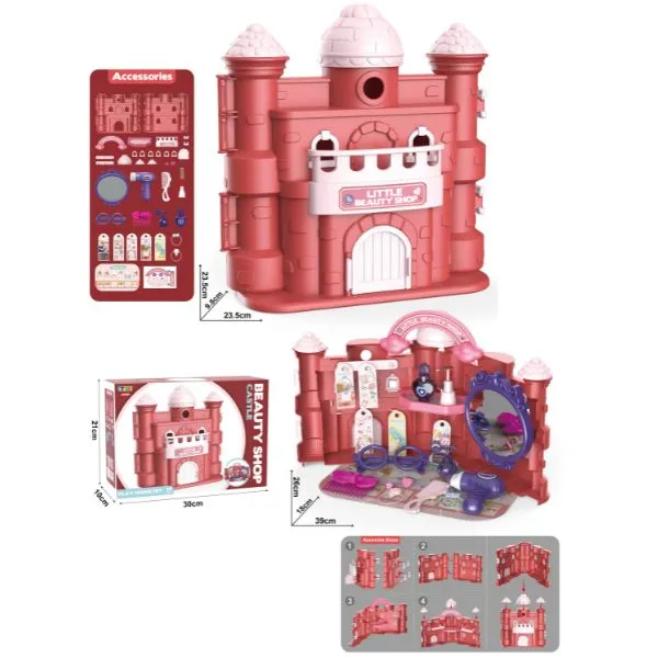 39Pcs Castle Beauty Shop Pretend Play House Set