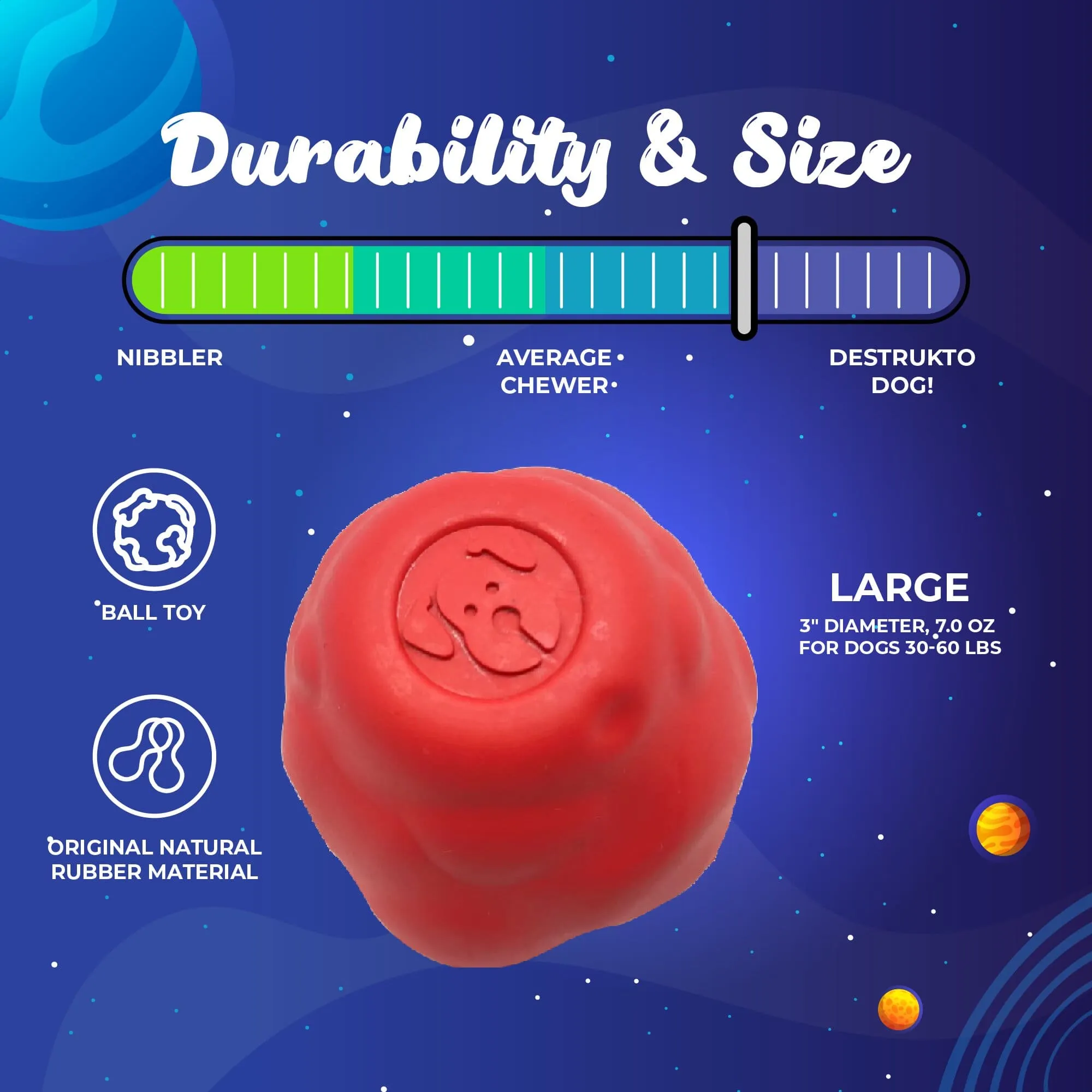 Asteroid Ultra Durable Rubber Chew Toy