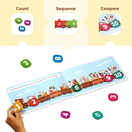 Bloomingo Learning Kit:123 Ride with Animals- Learn Numbers, count, Sequence & Compare with Fun Exciting Animal Adventure Puzzle