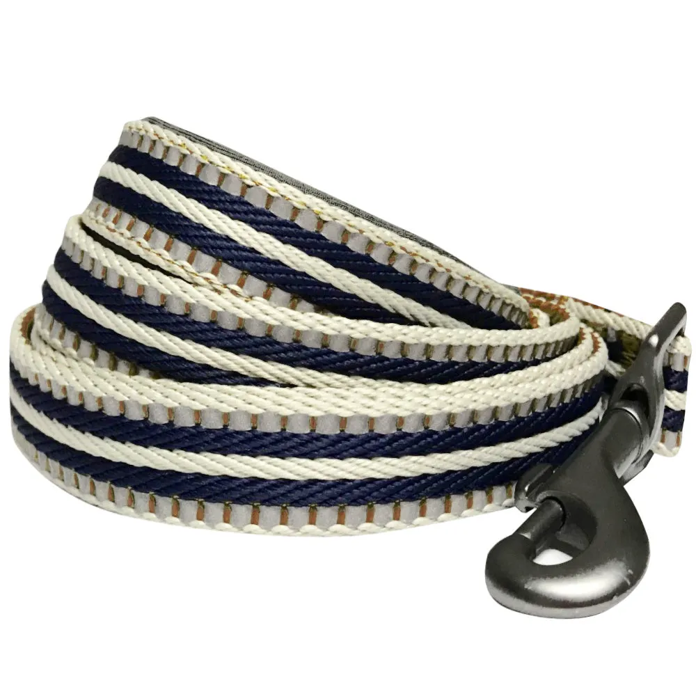 Blueberry Pet 3M Reflective Olive & Blue-gray Stripe Dog Leash with Soft & Comfortable Handle