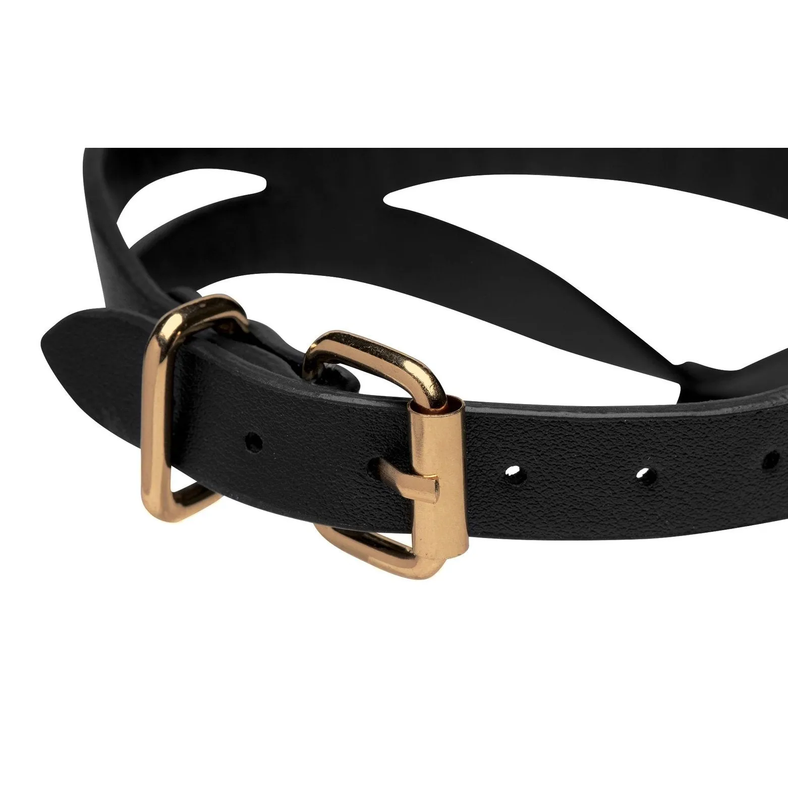 Bondage Baddie Black And Gold Collar With O-ring