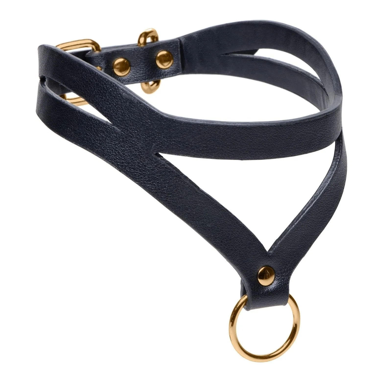 Bondage Baddie Black And Gold Collar With O-ring