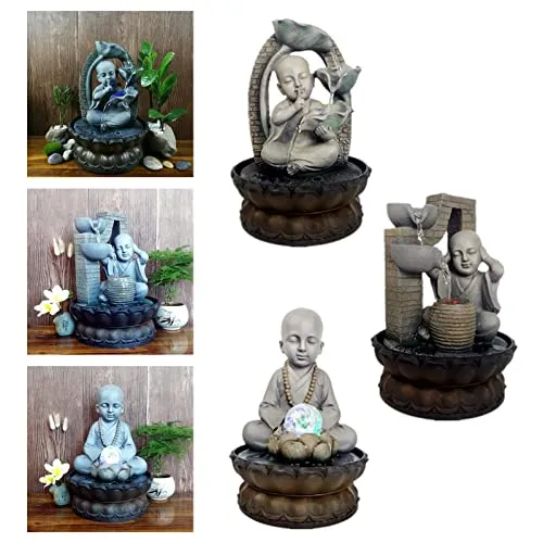 CALANDIS Buddha Fountain Silent Sounds Fountains Accessories Statues for Office Keep Silent