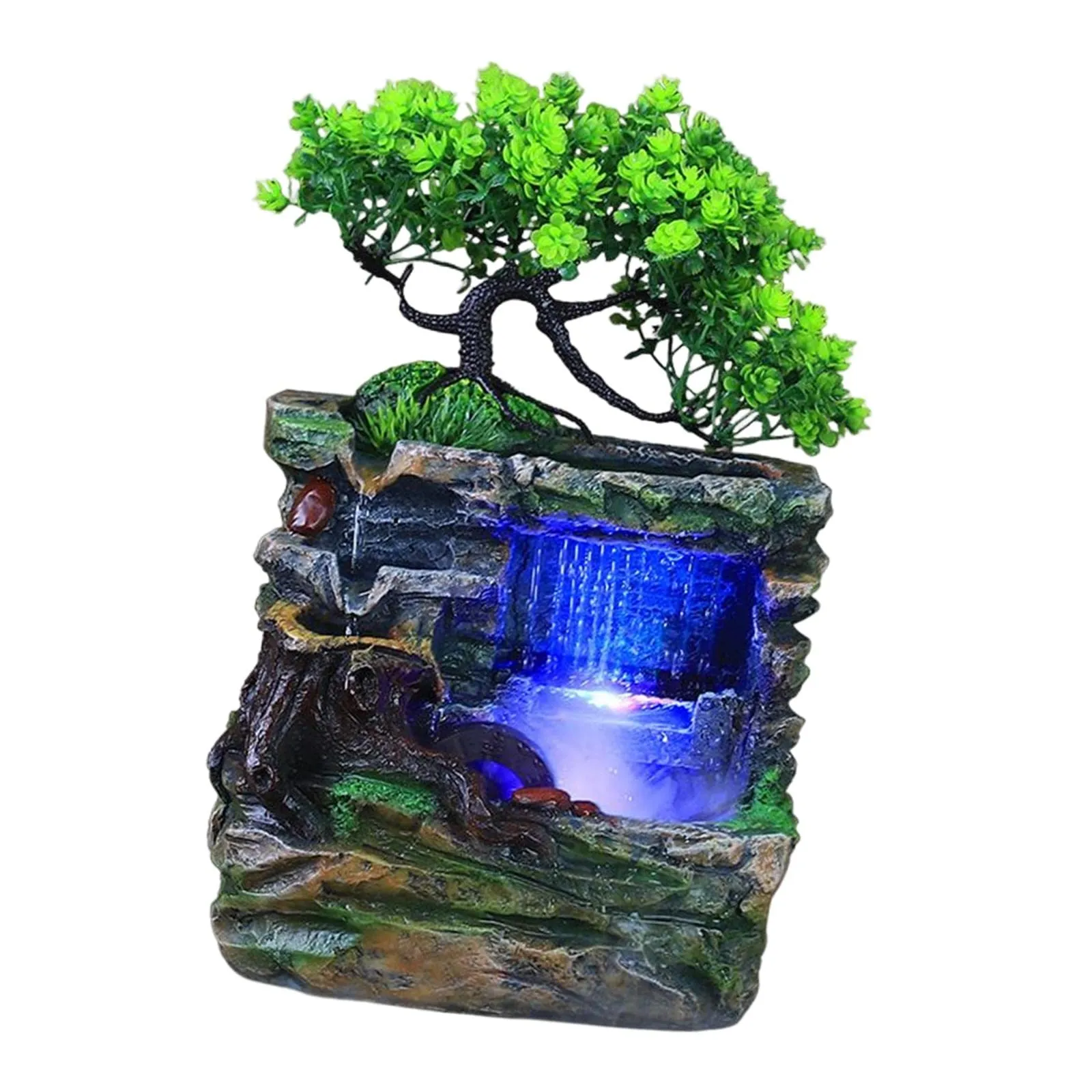 CALANDIS® Indoor Water Fountains Rockery Landscape Desk Waterfall Fountain Decor with Fog | 1 Tabletop Fountain 1 Water Pump