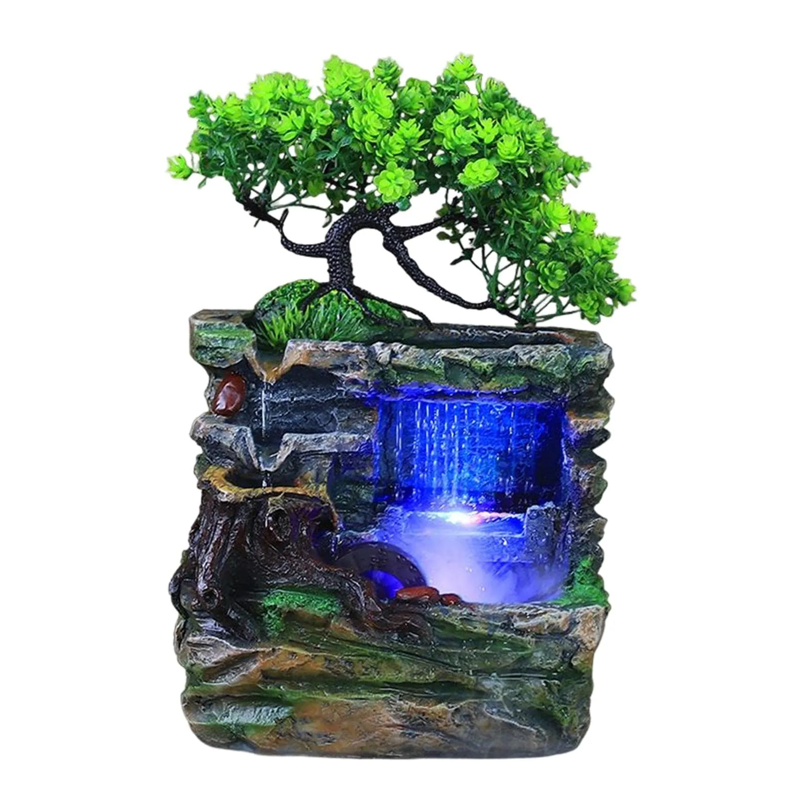 CALANDIS® Indoor Water Fountains Rockery Landscape Desk Waterfall Fountain Decor with Fog | 1 Tabletop Fountain 1 Water Pump