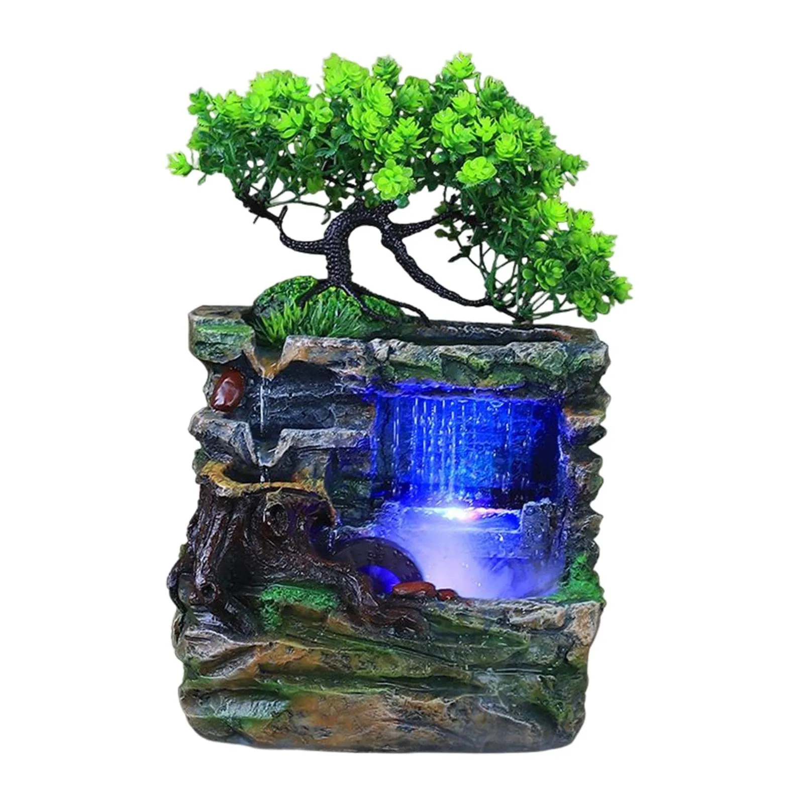 CALANDIS® Indoor Water Fountains Rockery Landscape Desk Waterfall Fountain Decor with Fog | 1 Tabletop Fountain 1 Water Pump