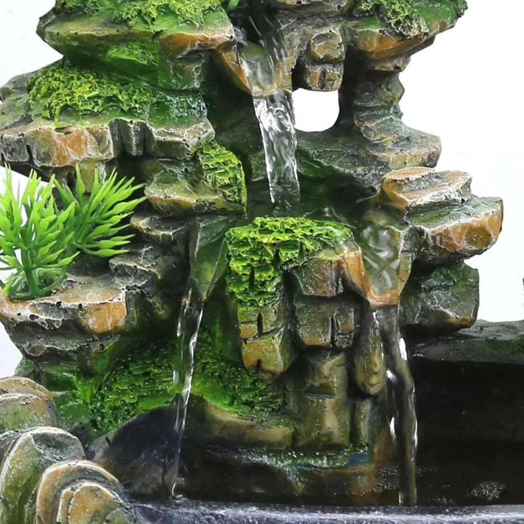 CALANDIS® Table Fountain Rockery Landscape Bonsai Statue Spray Water Fountain No Fog | Resin