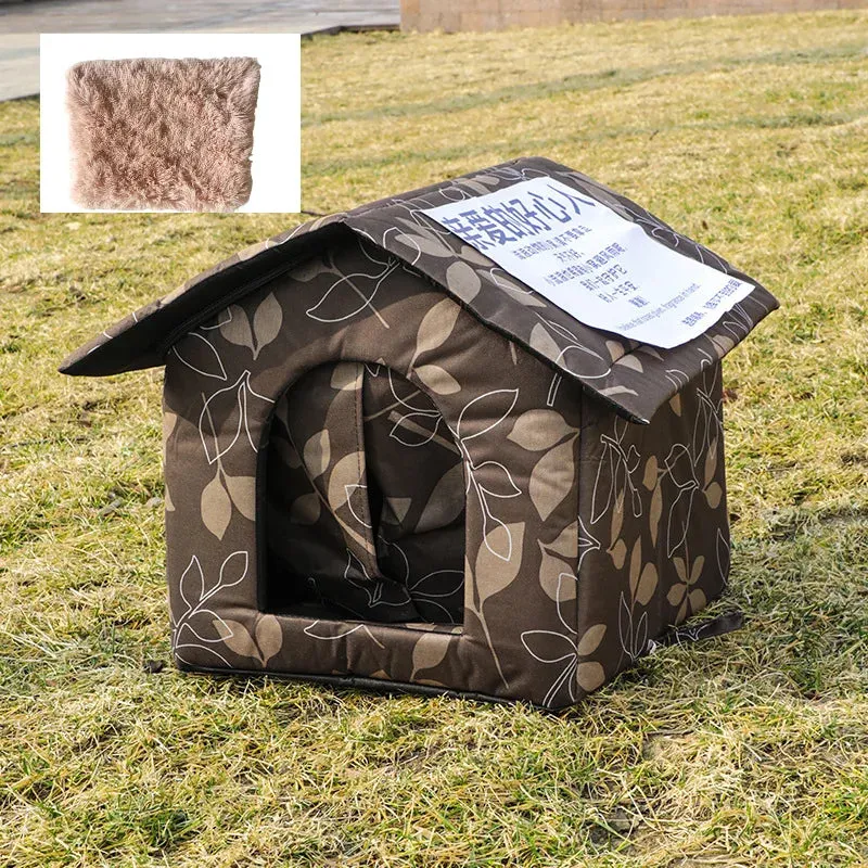 Cat House Waterproof Outdoor Winter Warm Pet Cat Cave Sleeping Beds Tent Home Foldable and Washable for Small Dog Puppy Supplies