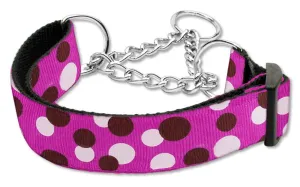 Confetti Dots Nylon Collar Martingale Fuchsia Large