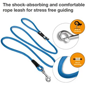 Curli Stretch Comfort Leash Blue