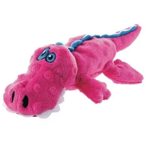 goDog Gator Durable Squeaky Plush Dog Toy, Pink