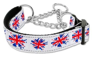 Graffiti Union Jack(UK Flag) Nylon Ribbon Collar Martingale Large