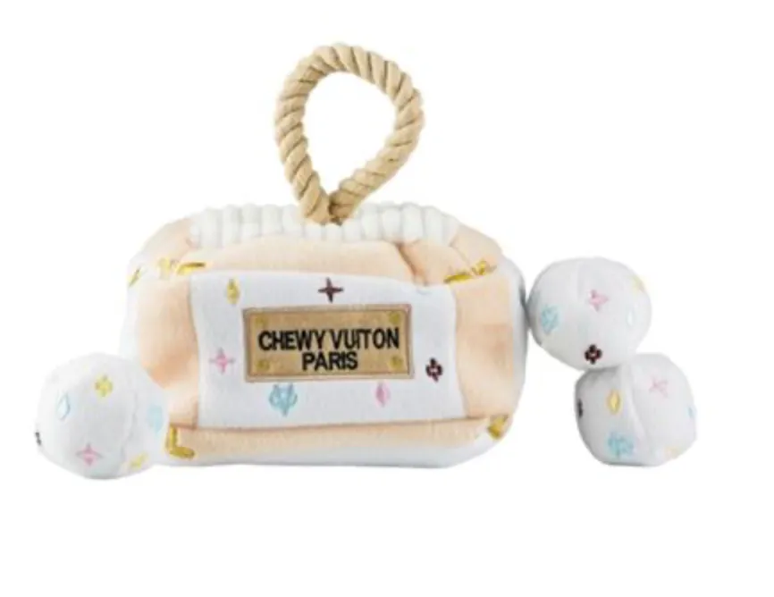 Haute Diggity White Chewy Vuiton Trunk