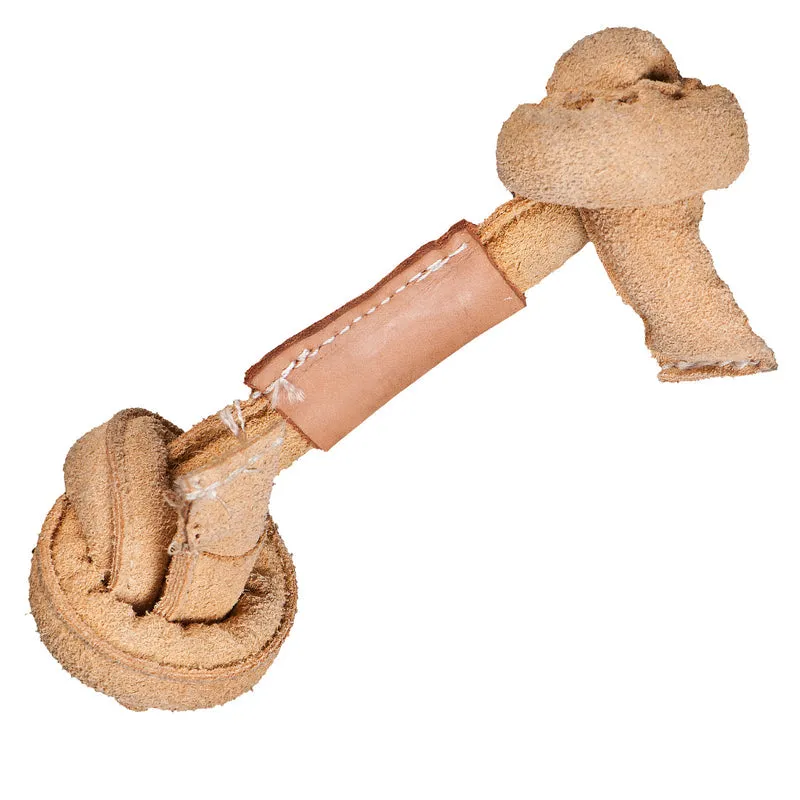 Huggle Hounds Natural Leather Knotted Bone