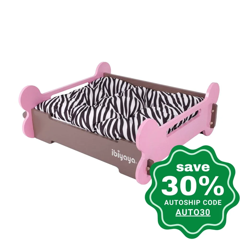 Ibiyaya - Bone Pet Bed - L - Pink/Brown