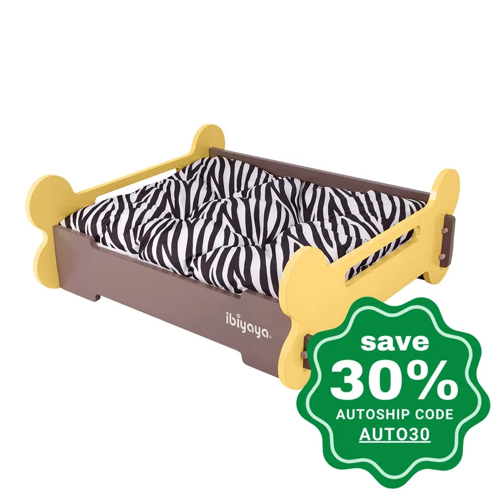 Ibiyaya - Bone Pet Bed - L - Yellow/Brown