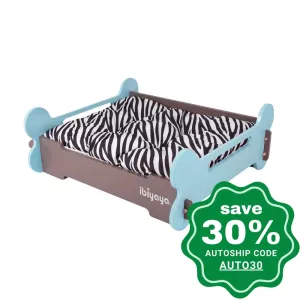 Ibiyaya - Bone Pet Bed - M - Blue/Brown