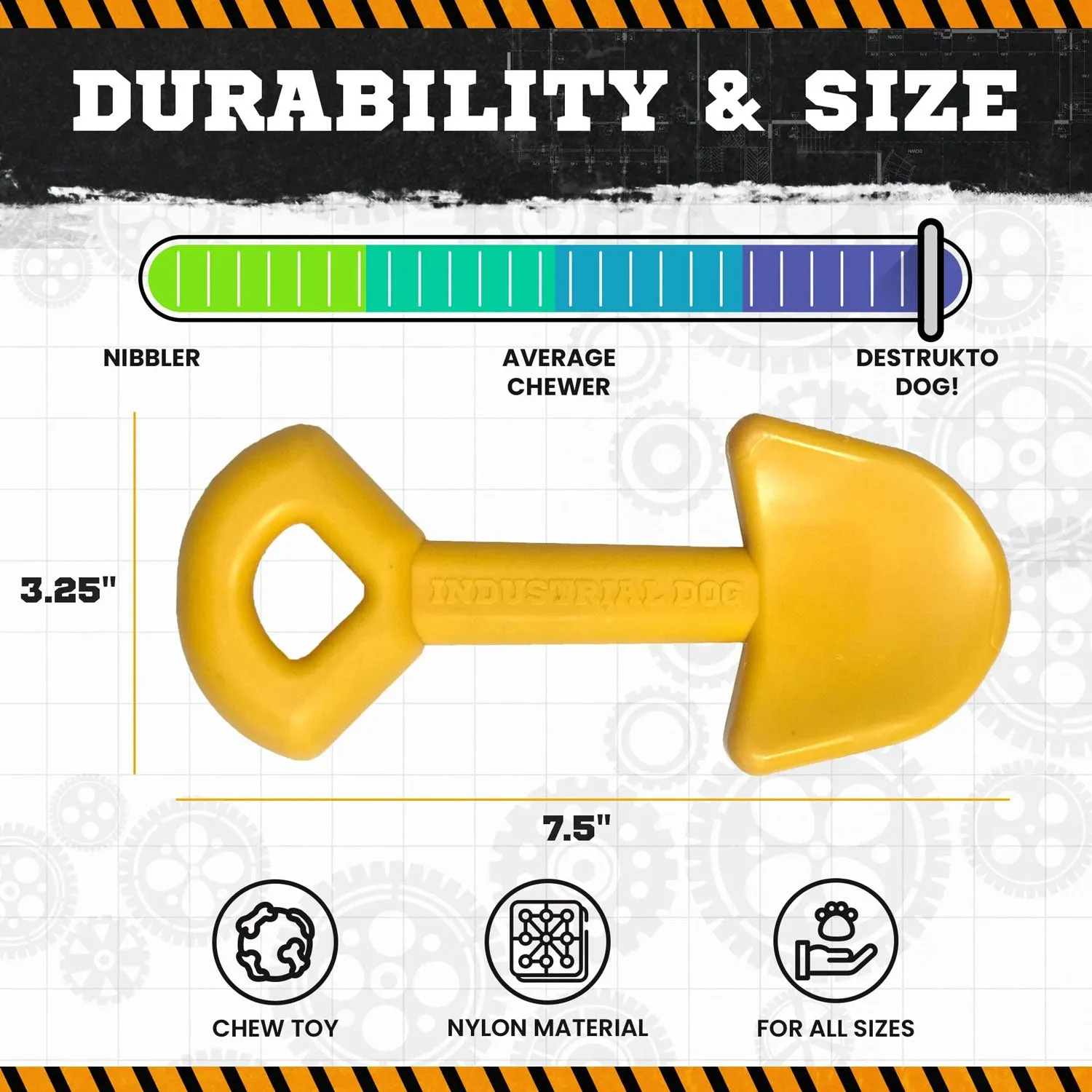 ID Shovel Durable Nylon Dog Toy