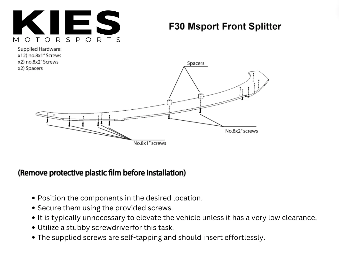 Kies Essential Exterior Trim Kit for BMW F30 M Sport