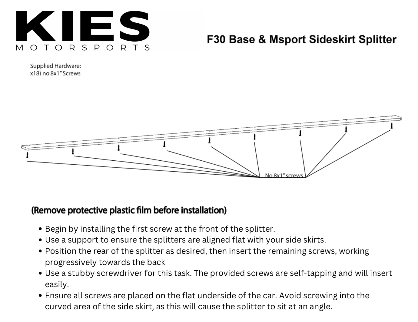 Kies Essential Exterior Trim Kit for BMW F30 M Sport