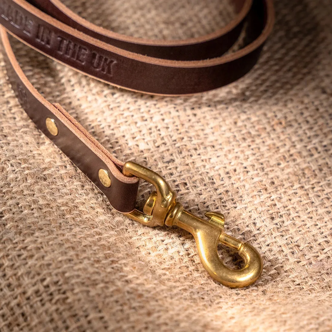 Leather Dog Lead - Conker Brown