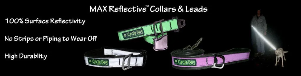 MAX Reflective Dog Collar with Latch-Lock Metal Buckle