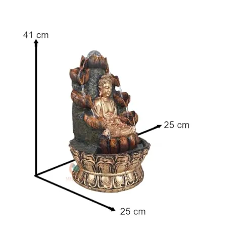 Merupam Buddha Tabletop Waterfall Fountain Meditation Relaxing Indoor Decoration, Zen Fountain for Home, Office, Bedroom Decoration Temple Decoration