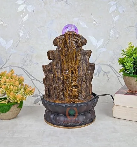 MERUPAM Shiva Tabletop Waterfall Fountain Meditation Relaxing Indoor Decoration, Zen Fountain for Home, Office, Bedroom Decoration