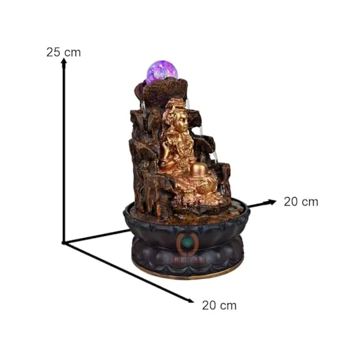 MERUPAM Shiva Tabletop Waterfall Fountain Meditation Relaxing Indoor Decoration, Zen Fountain for Home, Office, Bedroom Decoration