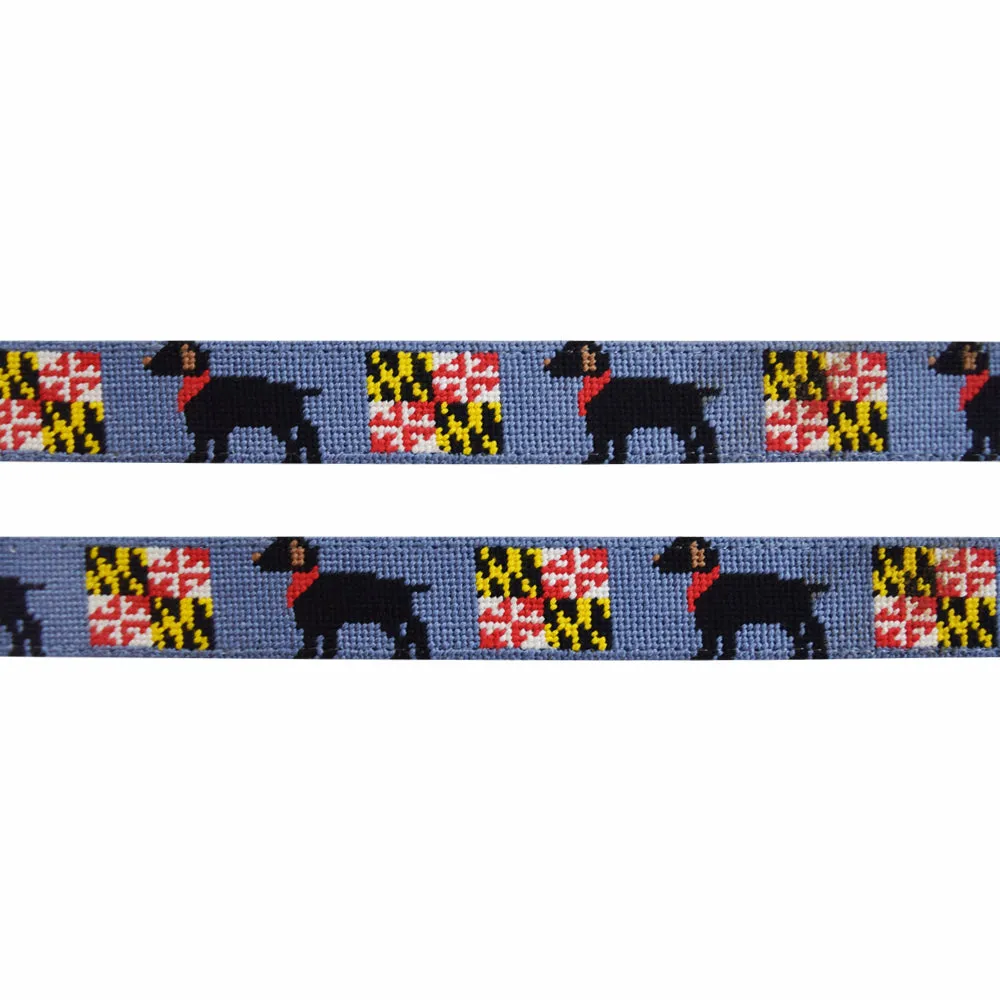 Needlepoint Dog Collar-Black Lab Maryland Flag Needlepoint Design