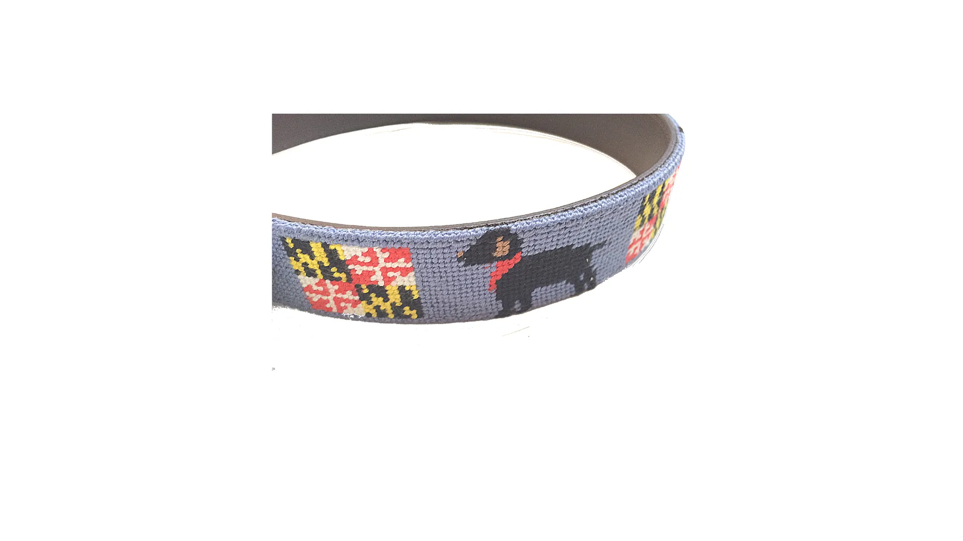 Needlepoint Dog Collar-Black Lab Maryland Flag Needlepoint Design