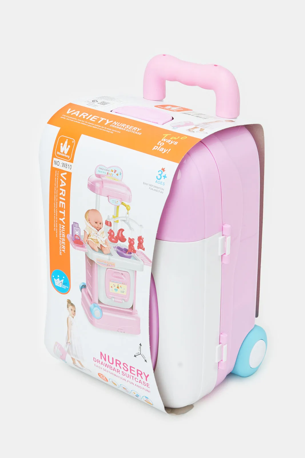 Pink Nursery Drawbar Suitcase Play Set