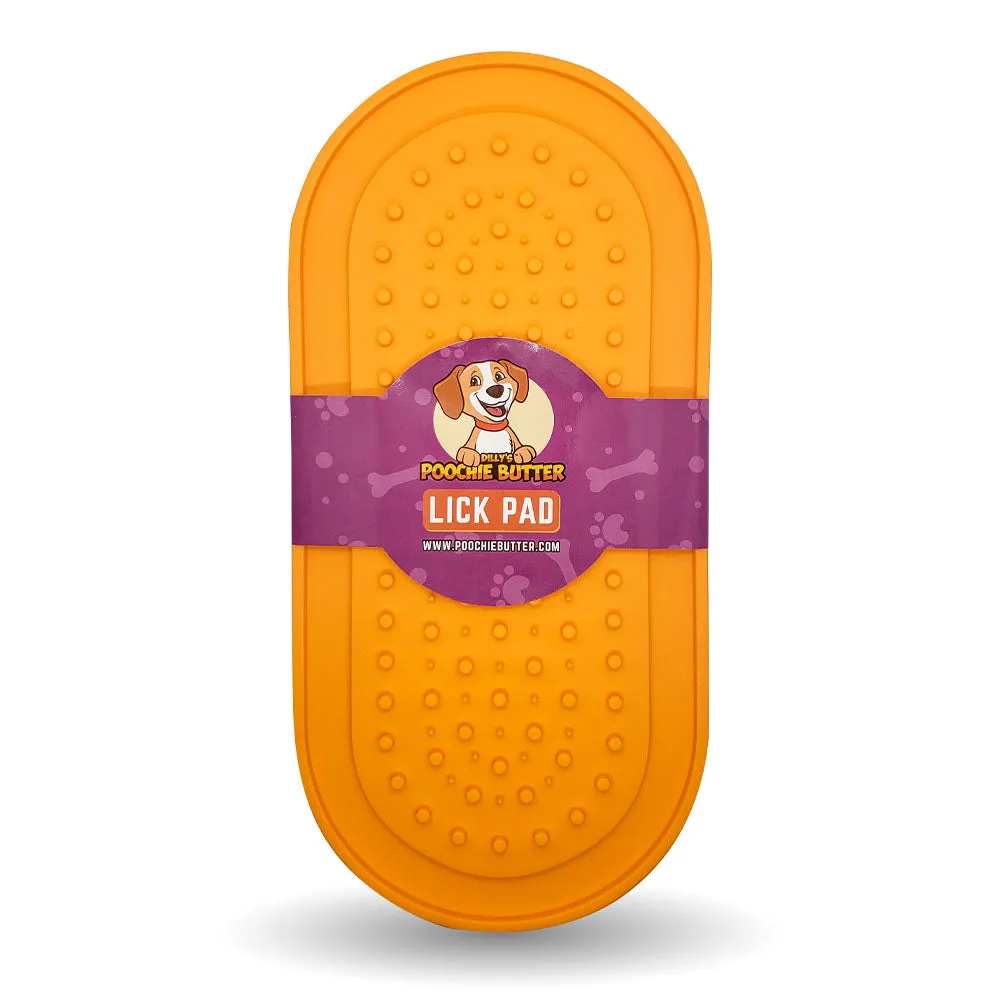 Poochie Peanut Butter Oval Lick Pad With Suction Cups   2 oz PB