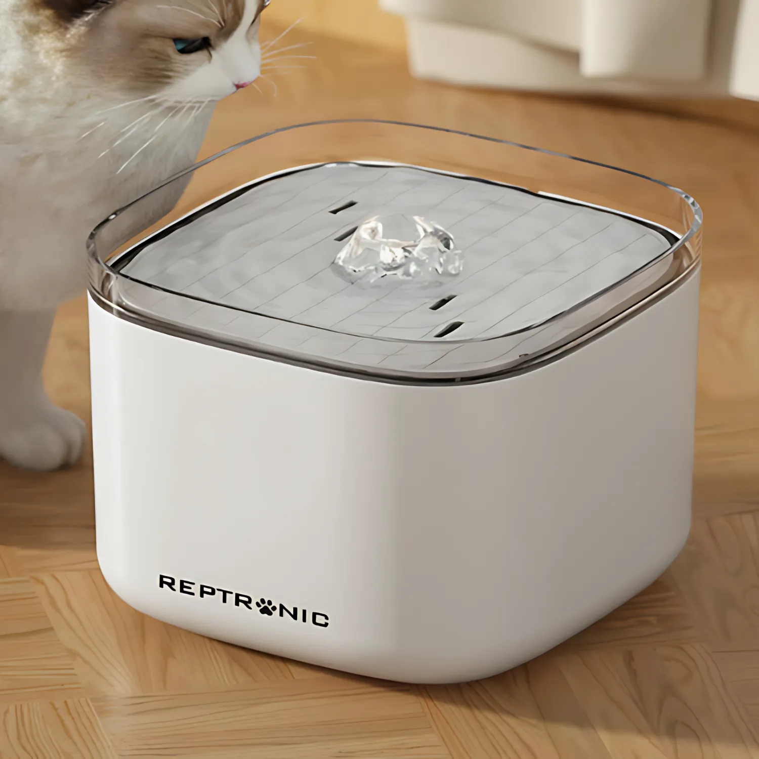 Reptronic 3L Automatic Cat Water Fountain with Edge - White