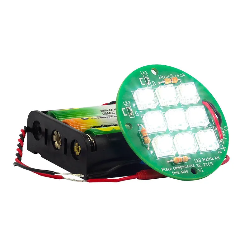 Round 5V LED Matrix Kit -  Lamp Kit and Battery Holders (Kit of 30)