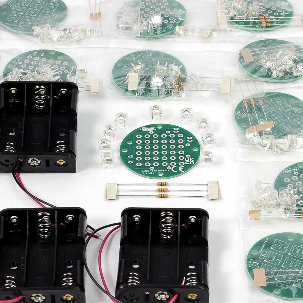 Round 5V LED Matrix Kit -  Lamp Kit and Battery Holders (Kit of 30)