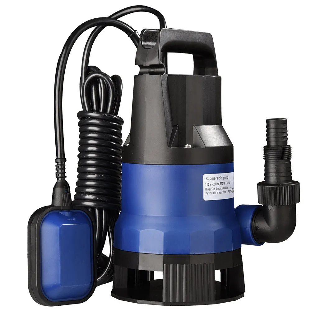 Submersible Dirty Water Pump w/ Float, 3/4HP 550W