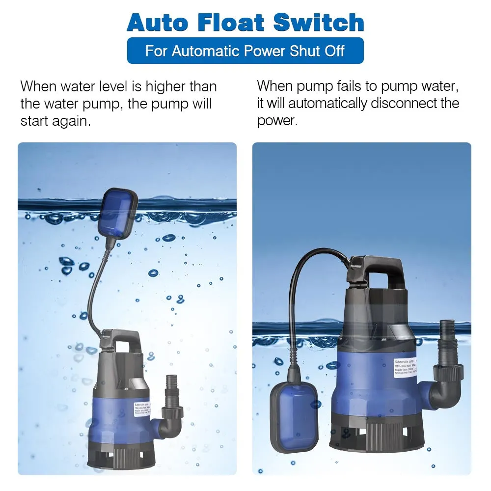 TheLAShop Submersible Dirty Water Pump w/ Float, 1HP