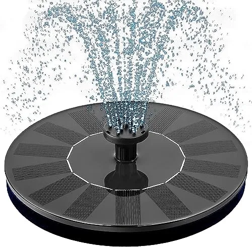 TRIDEO Solar Bird Bath Fountain Pump, Upgrade Solar Fountain with 5 Nozzle, Free Standing Floating Solar Powered Water Fountain Pump for Bird Bath, Garden, Pond, Pool, Outdoor_SA012