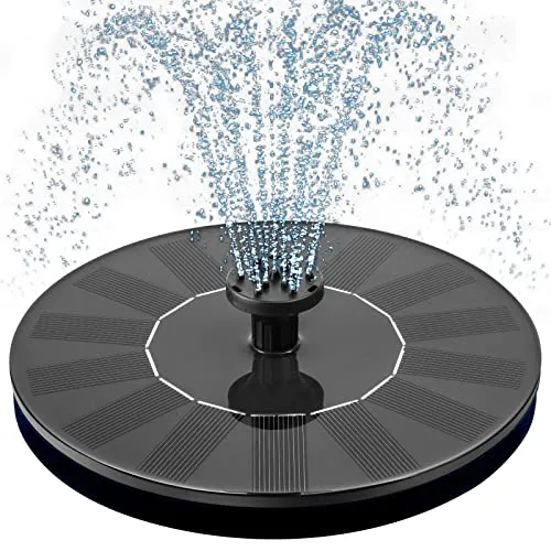 TRIDEO Solar Bird Bath Fountain Pump, Upgrade Solar Fountain with 5 Nozzle, Free Standing Floating Solar Powered Water Fountain Pump for Bird Bath, Garden, Pond, Pool, Outdoor_SA013