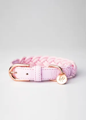 VEGAN LEATHER BRAIDED BABY PINK COLLAR