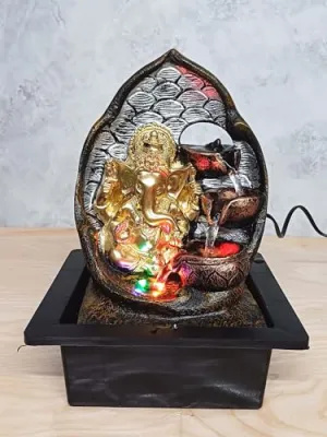 VIVARS Lord Ganesha Ganpati Statue Tabletop Decorative Water Fountain Waterfall Showpiece for Home Indoor Outdoor Garden Decoration House Warming Gift