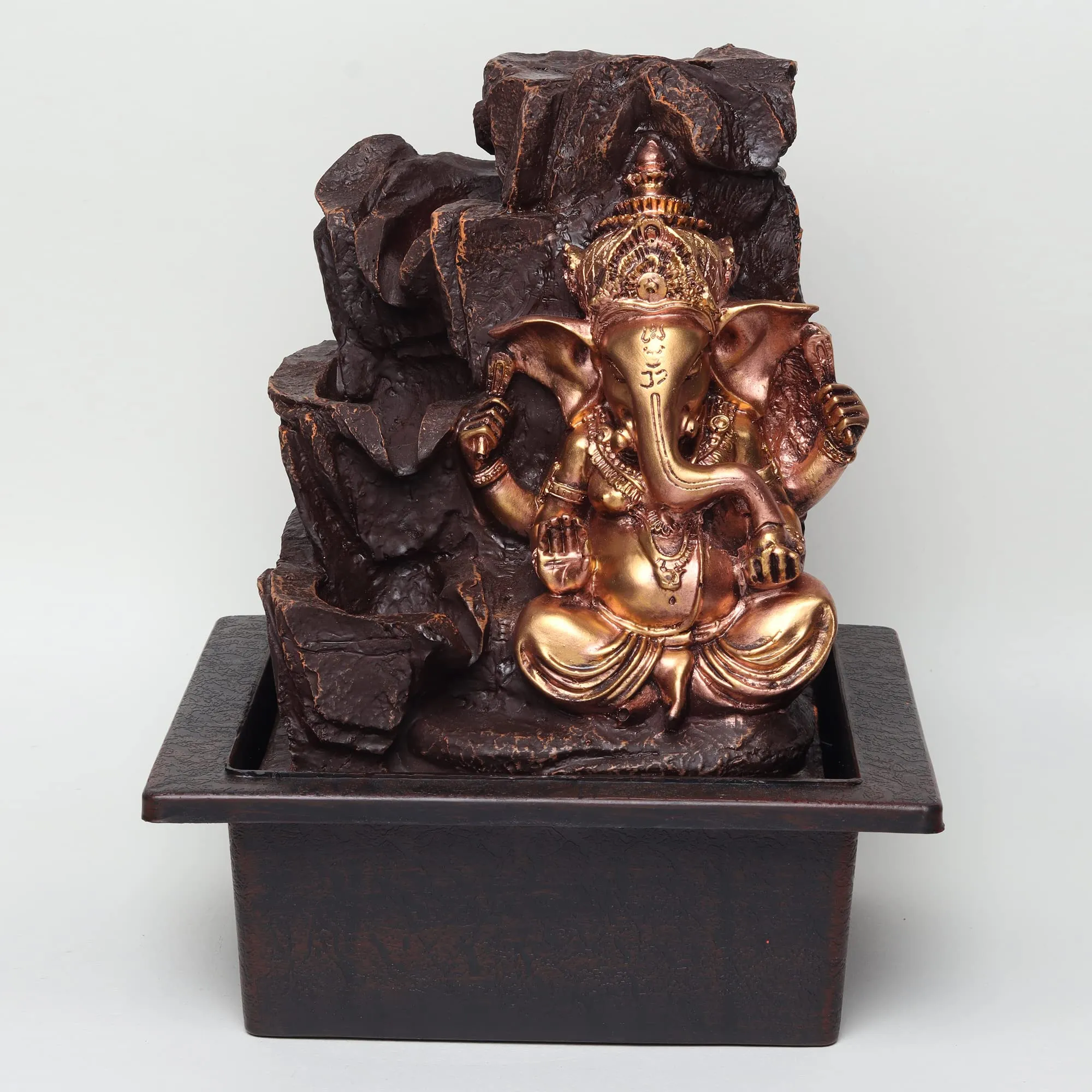 VIVARS Lord Ganesha Ji Tabletop Water Fountain, Environmental Resin Indoor Fountain, Desktop Fountain, Indoor Waterfall Feature with Light for Home Office Decor Relaxation (Lord Ganesha Ji-1)