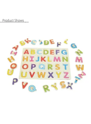 Wooden Capital Alphabet Puzzle with Knobs for Kids - Educational Learning Toy for Toddlers - Perfect for Fine Motor Skills and Letter Recognition