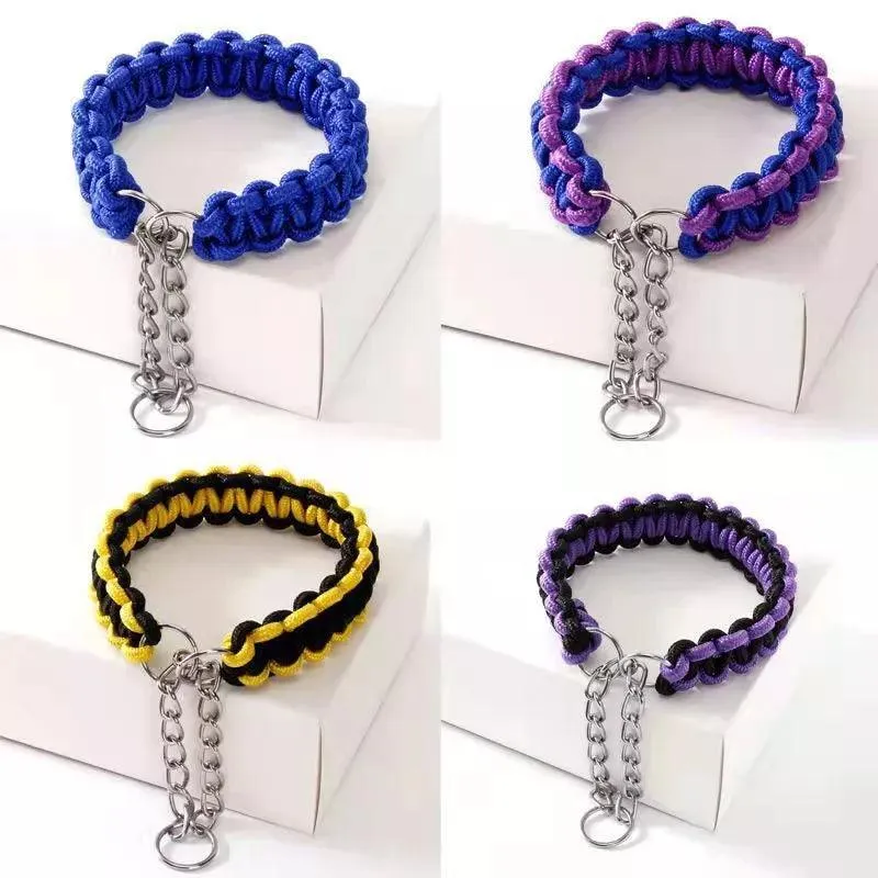 Woven P-Chain Adjustable Nylon Dog Collar